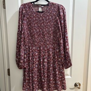 Old Navy Burgundy and Blue Patterned Top